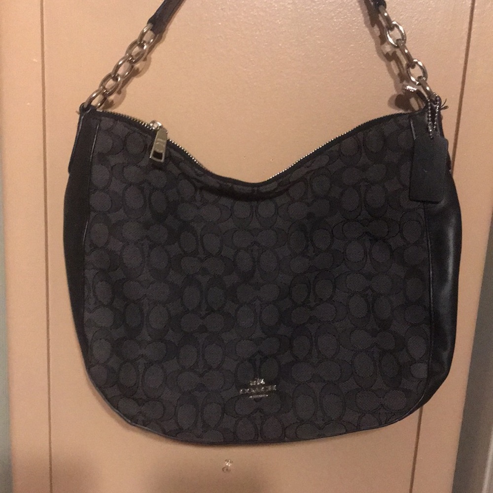Black and grey Coach Fabric Hobo bag - Picture 7 of 11